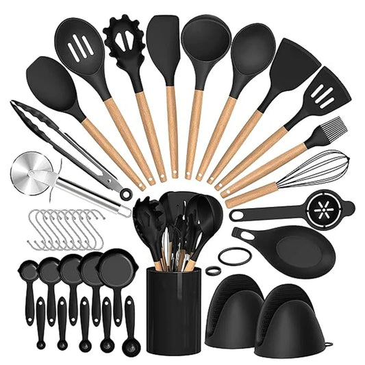 Kit complet d'ustensiles de cuisine en silicone 36 pieces