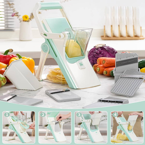 Mandolines de cuisine professionnelle 5 en 1 lames