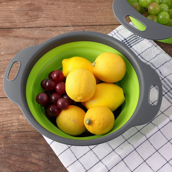 Passoire pliable double en silicone avec fruits et légumes 