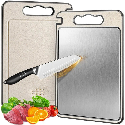 Planche à découper en inox double face 