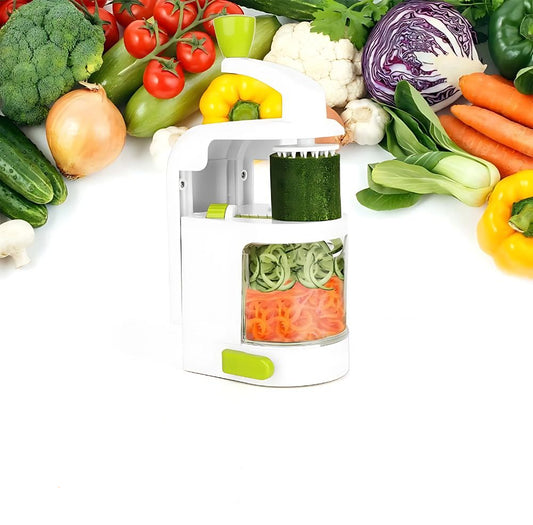 Spiralisateur à légumes 4 en 2 avec Bac