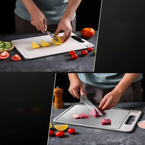 planche à découper inox double face