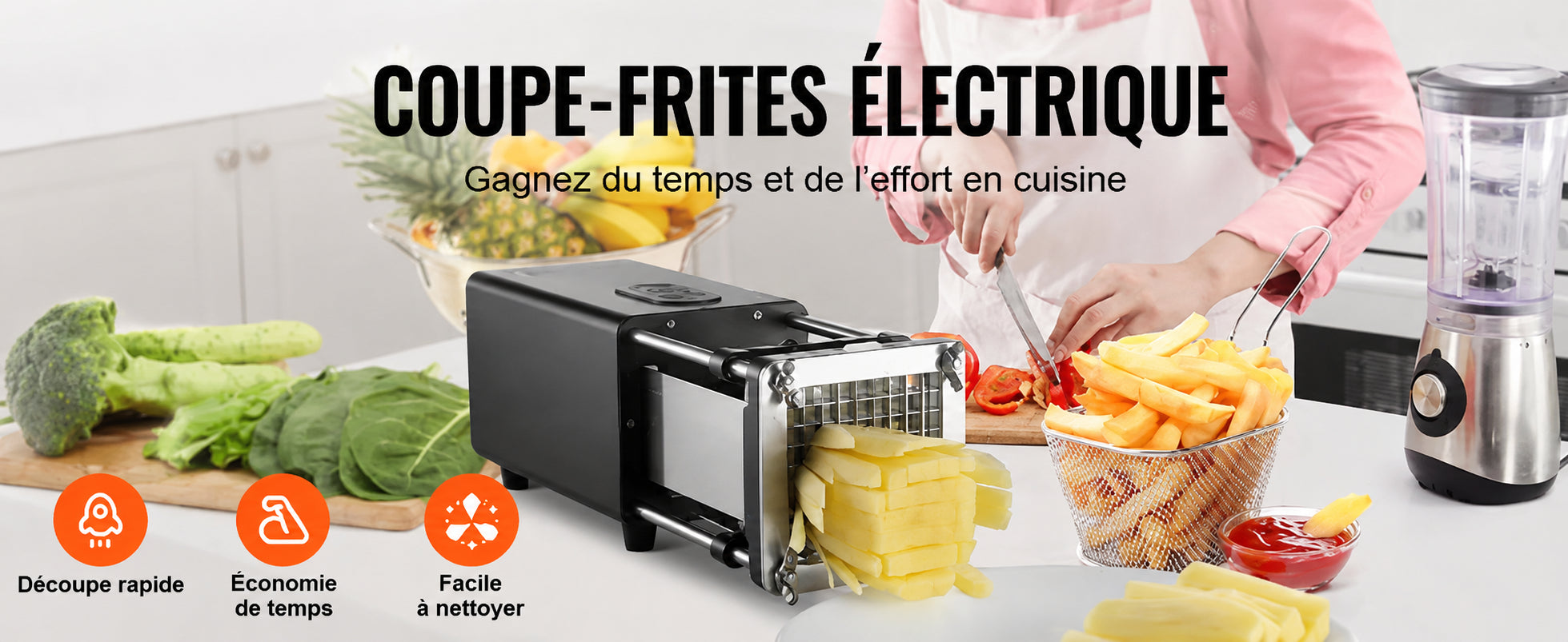 Charger la vidéo : coupe pomme de terre electrique