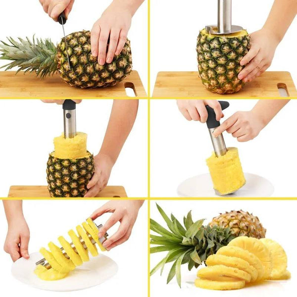 procédure de découpe mandoline ananas